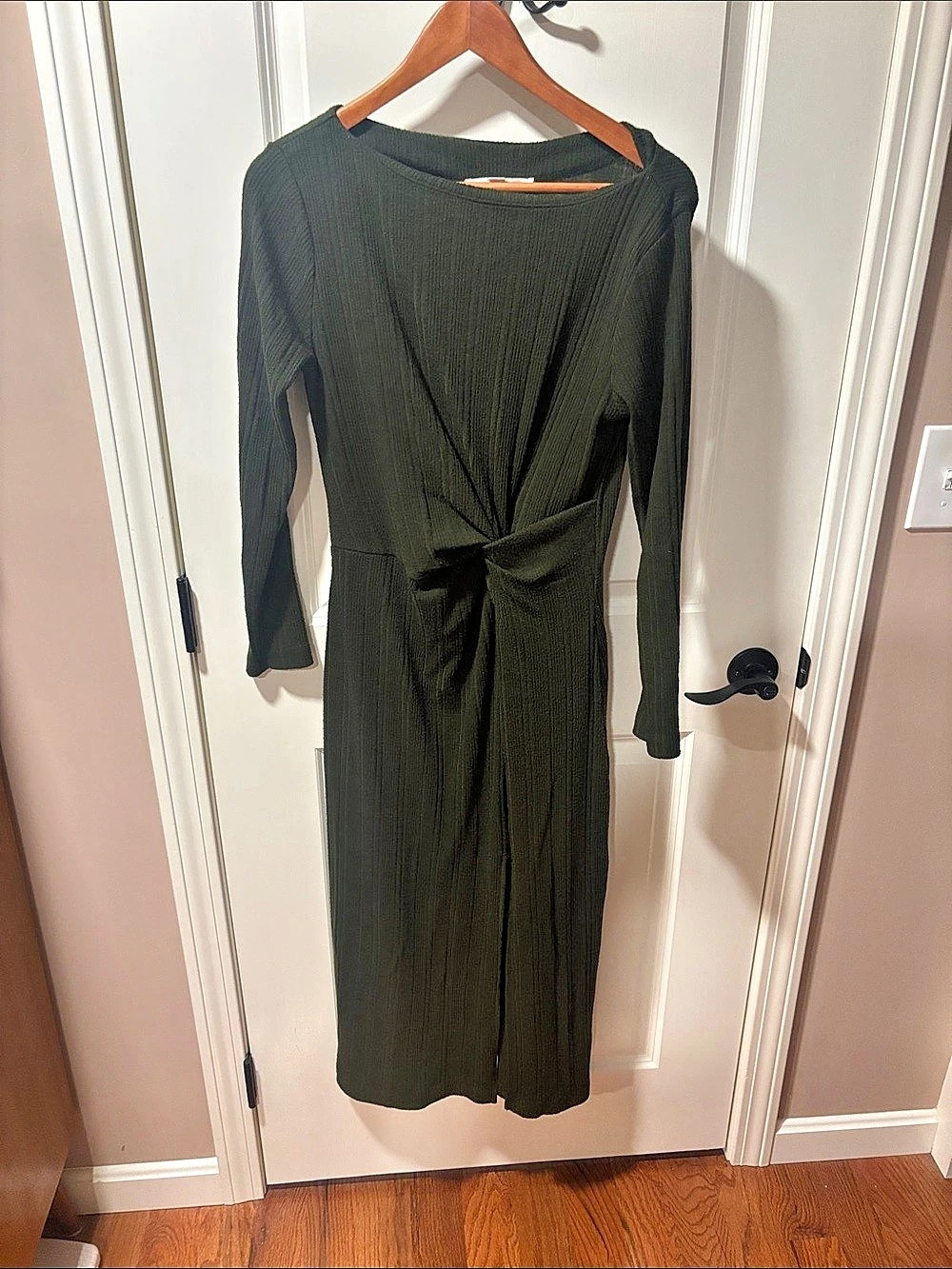 LOFT Green Long Sleeve Maxi Dress Size Medium